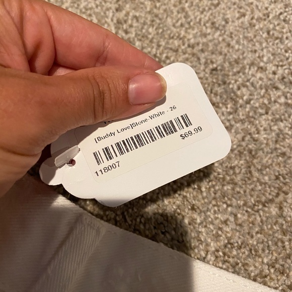 Buddy Love white distressed denim shorts - Picture 3 of 3